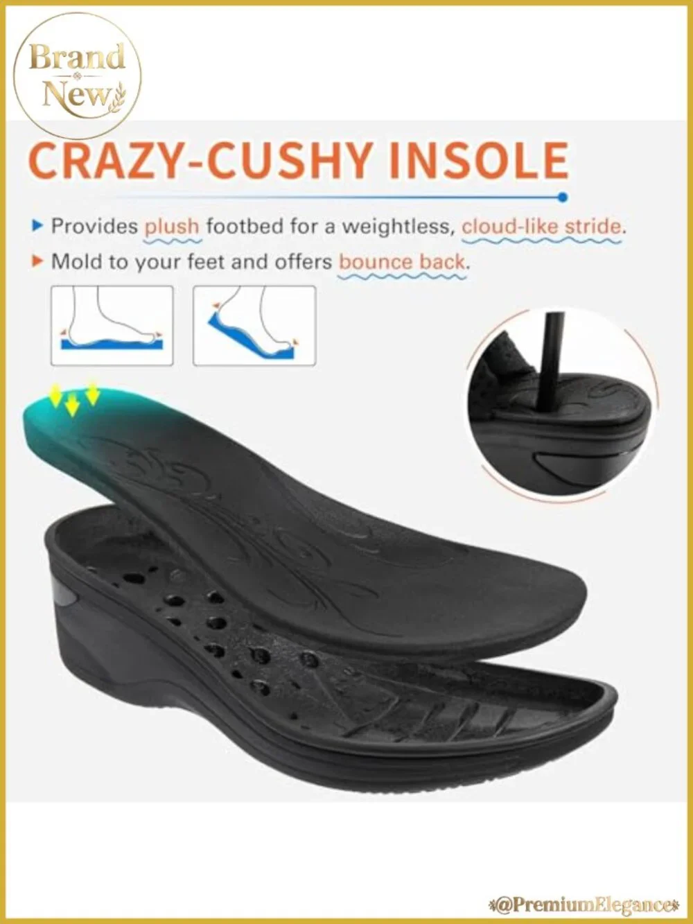 Comfortable Platform Walking Sandals Memory Foam Open Toe Lightweight